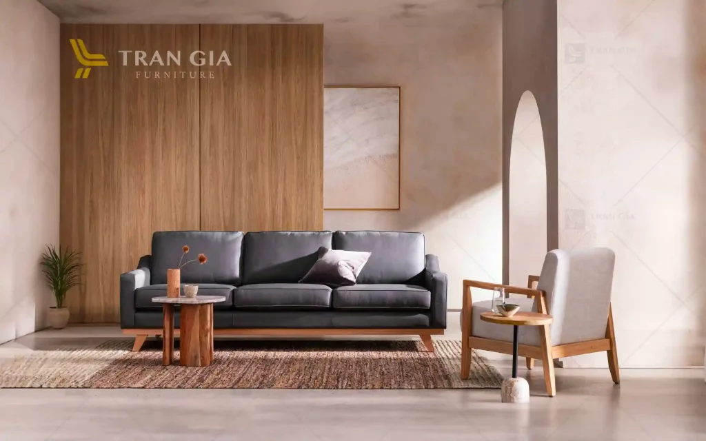 Mẫu ghế sofa da phong cách minimalism