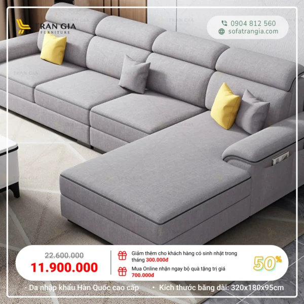 mẫu sofa góc L đẹp 2024